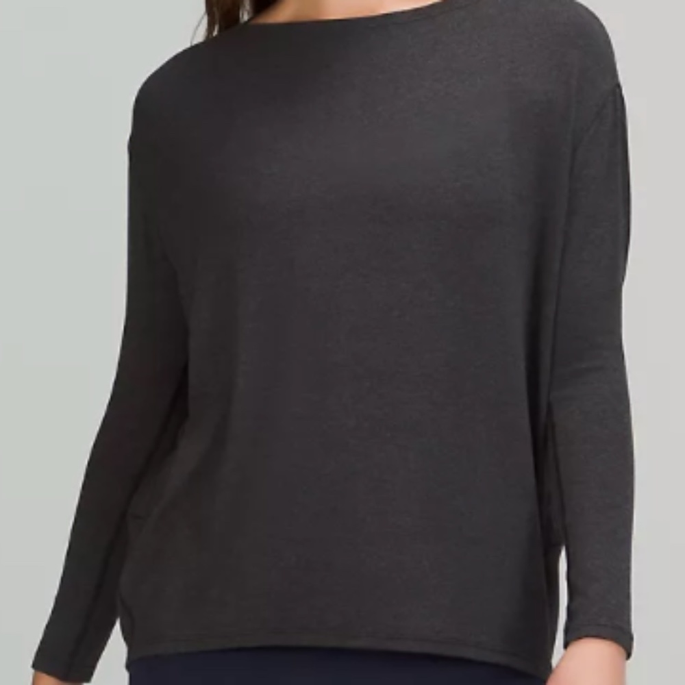 Long Sleeve Top | Heathered Black (Charcoal) | Size: 8